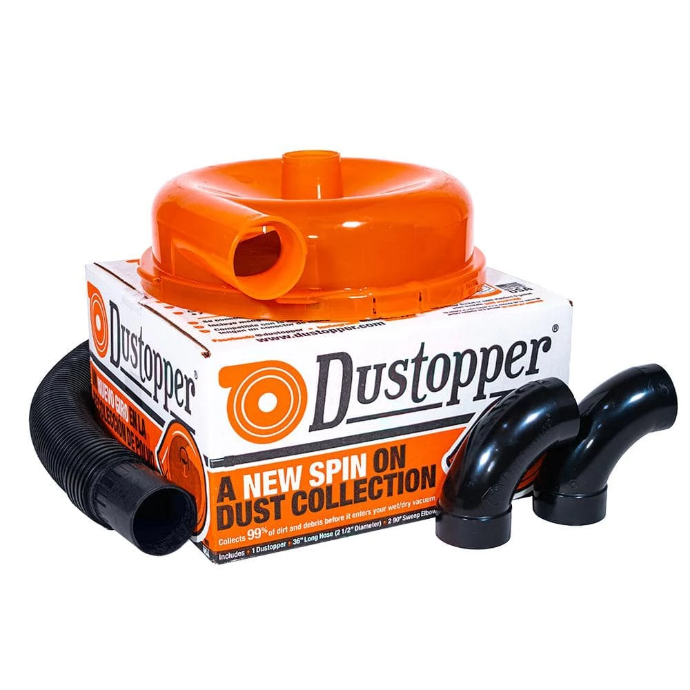 Dustopper High Efficiency Cyclonic Dust Separator, 12 in. Dia with 2.5 in. hose, 36 in. long, with 2 Sweep Elbows - Image 8