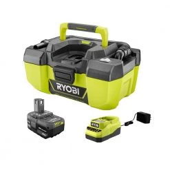 RYOBI ONE+ 18V Lithium-Ion Cordless 3 Gal. Project Wet/Dry Vacuum with Accessory Storage, 4.0 Ah Battery, and Charger