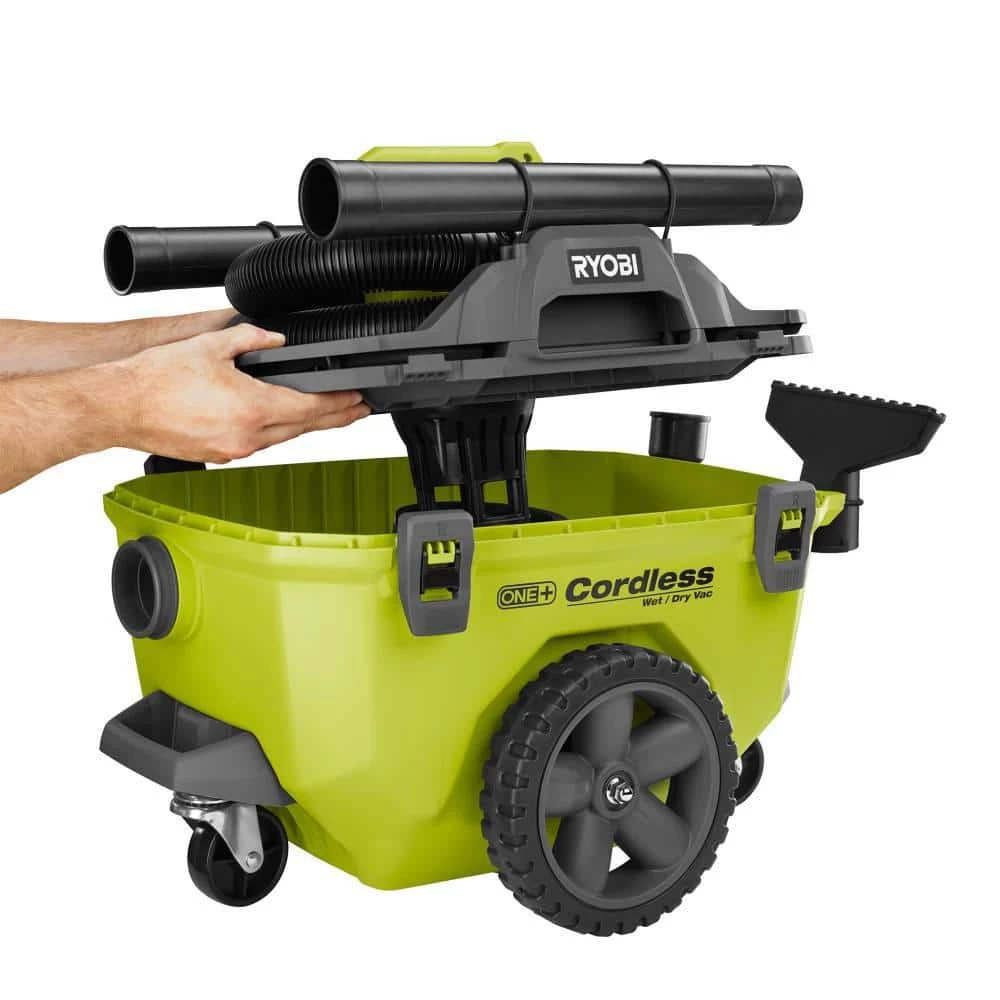 RYOBI ONE+ 18V 6 Gal. Cordless Wet/Dry Vacuum (Tool Only) with Hose, Crevice Tool, Floor Nozzle and Extension Wand - Image 4