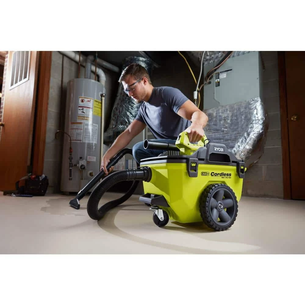 RYOBI ONE+ 18V 6 Gal. Cordless Wet/Dry Vacuum (Tool Only) with Hose, Crevice Tool, Floor Nozzle and Extension Wand - Image 8