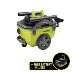 RYOBI ONE+ 18V 6 Gal. Cordless Wet/Dry Vacuum with FREE 4.0 Ah Lithium-Ion HIGH PERFORMANCE Battery