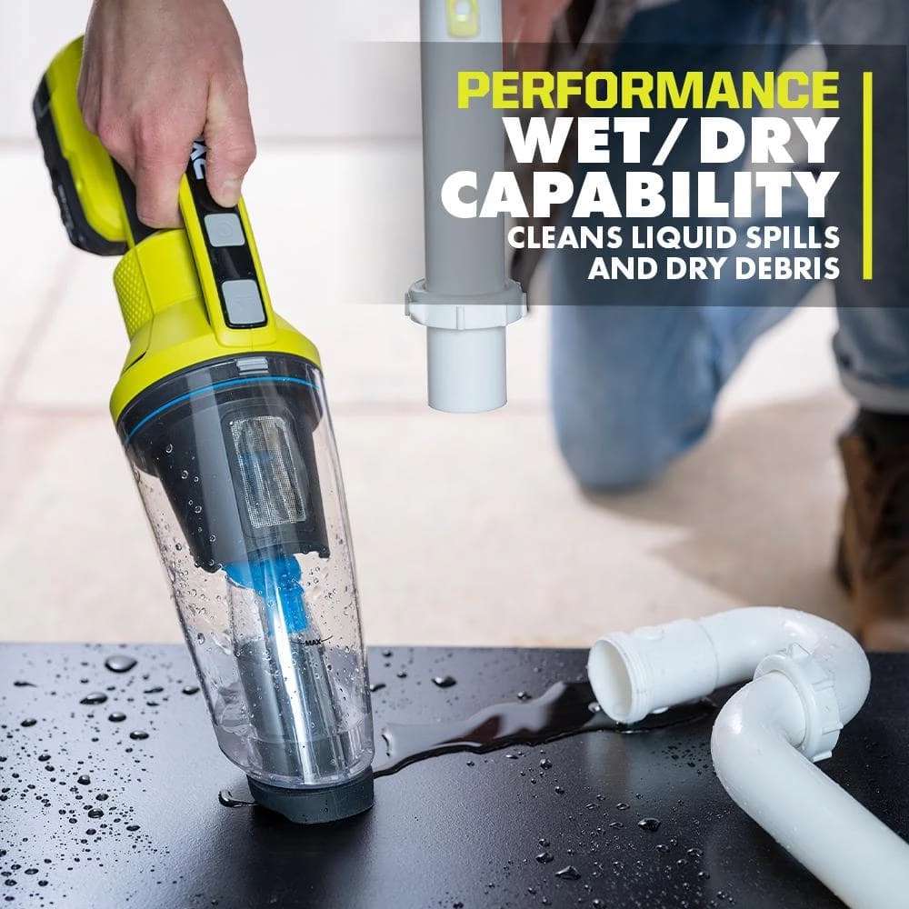 RYOBI ONE+ 18V Cordless Wet/Dry Hand Vacuum Kit with 2.0 Ah Battery and Charger - Image 4