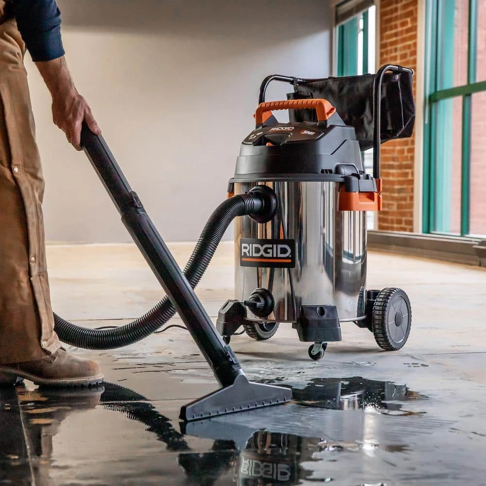 RIDGID 16 Gallon 6.5 Peak HP Stainless Steel Wet/Dry Shop Vacuum with Fine Dust Filter, Locking Hose and Accessories - Image 13