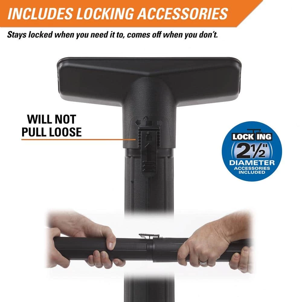 RIDGID 16 Gallon 6.5 Peak HP Stainless Steel Wet/Dry Shop Vacuum with Fine Dust Filter, Locking Hose and Accessories - Image 7