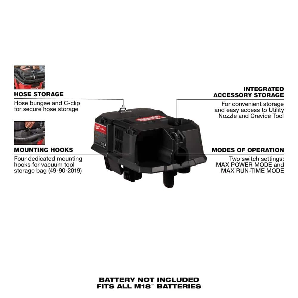 M18 FUEL Wet/Dry Vacuum Cordless Motor Head for Milwaukee Wet/Dry Shop Vacuums - Image 2