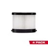 Milwaukee HEPA Dry Replacement Filters (4-Pack)