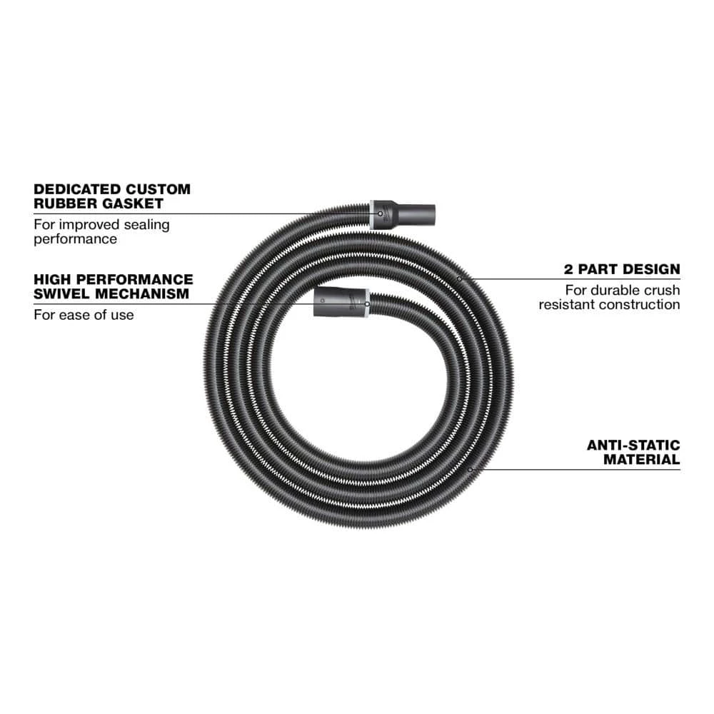 Milwaukee 1-7/8 in. 16 ft. Flexible Hose for Wet/Dry Shop Vacuums (1-Piece) - Image 2
