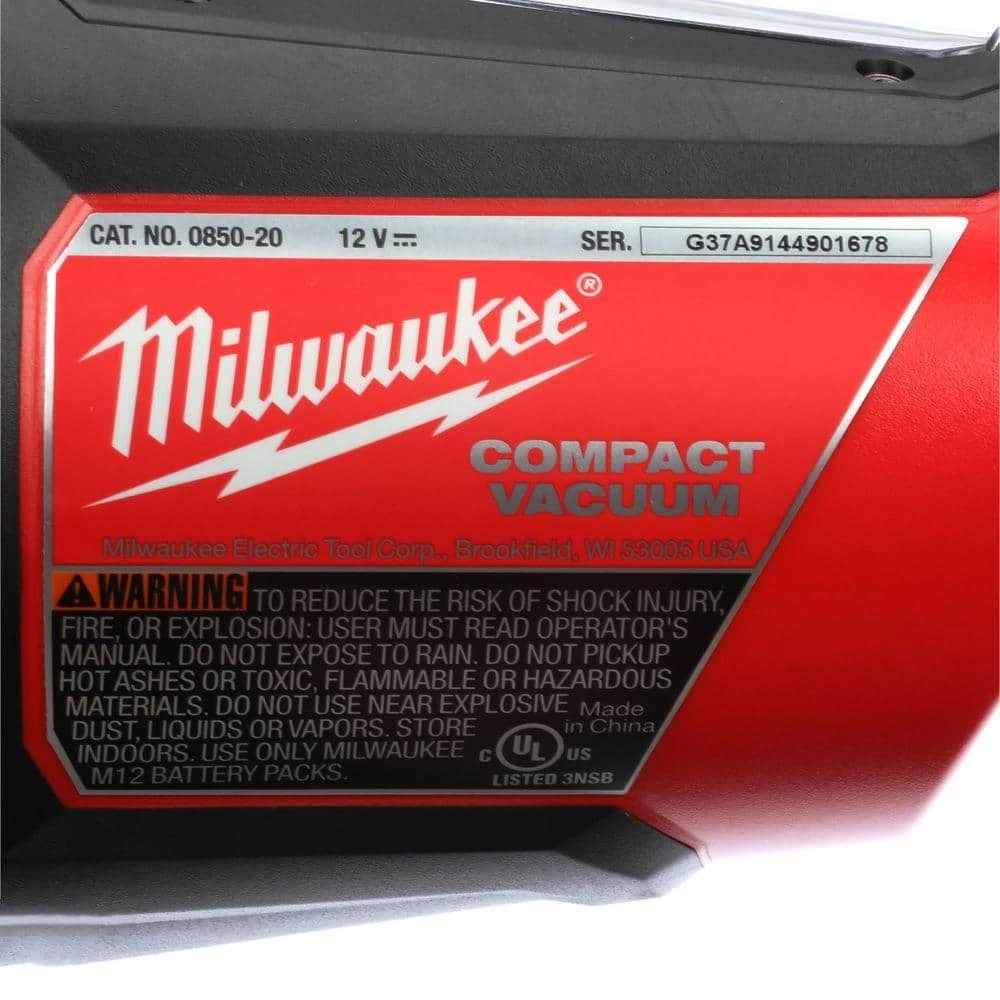 Milwaukee M12 12-Volt Lithium-Ion Cordless Compact Vacuum (Tool-Only) - Image 10
