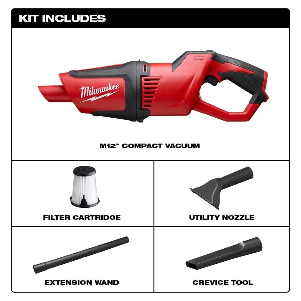 Milwaukee M12 12-Volt Lithium-Ion Cordless Compact Vacuum (Tool-Only) - Image 2