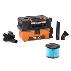 RIDGID 3 Gallon 5.0 Peak HP NXT Wet/Dry Shop Vacuum with Filter, Expandable Locking Hose and Accessories
