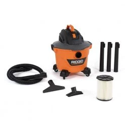RIDGID 9 Gallon 4.25 Peak HP NXT Wet/Dry Shop Vacuum with Filter, Locking Hose and Accessories