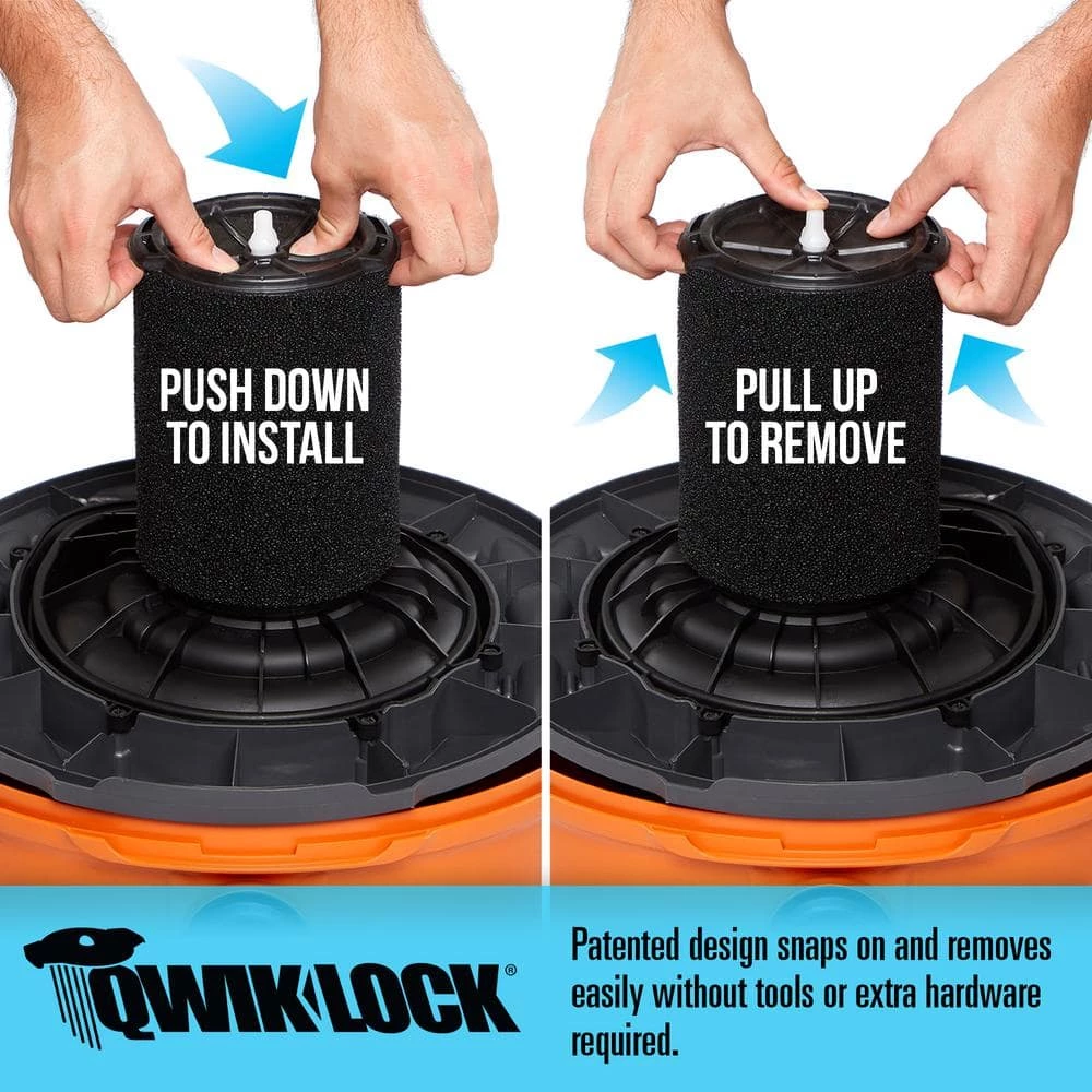 RIDGID 9 Gallon 4.25 Peak HP NXT Wet/Dry Shop Vacuum with Standard Filter, Wet Filter, Dust Bags, Locking Hose and Accessories - Image 6