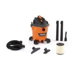 RIDGID 12 Gallon 5.0 Peak HP NXT Wet/Dry Shop Vacuum with Filter, Locking Hose and Accessories