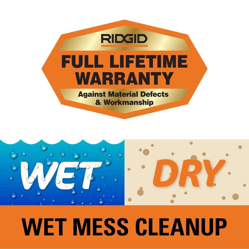 RIDGID 12 Gallon 5.0 Peak HP NXT Wet/Dry Shop Vacuum with Filter, Hose, Accessories and 600 CFM Blower Fan Air Mover - Image 15