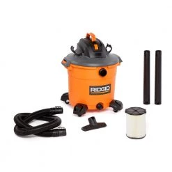 RIDGID 16 Gallon 5.0 Peak HP NXT Wet/Dry Shop Vacuum with Filter, Locking Hose and Accessories