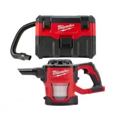 Milwaukee M18 18-Volt 2 Gal. Lithium-Ion Cordless Wet/Dry Vacuum with M18 Compact Vacuum (2-Tool)