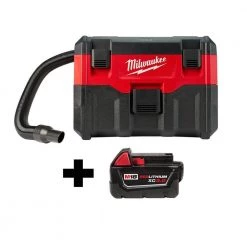 Milwaukee M18 18-Volt 2 Gal. Lithium-Ion Cordless Wet/Dry Vacuum with M18 3.0 Ah Battery