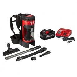 Milwaukee M18 FUEL 18-Volt Lithium-Ion Brushless 1 Gal. Cordless 3-in-1 Backpack Vacuum with 8.0 Ah Battery and Rapid Charger