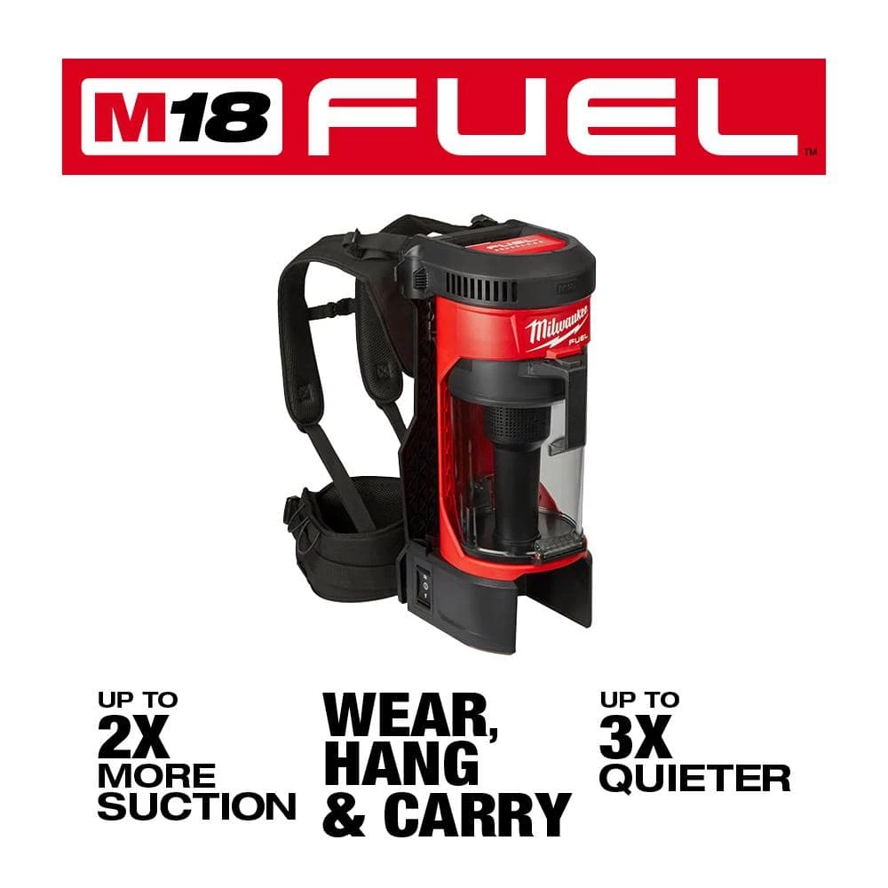 Milwaukee M18 FUEL 18-Volt Lithium-Ion Brushless 1 Gal. Cordless 3-in-1 Backpack Vacuum (Tool-Only) - Image 4