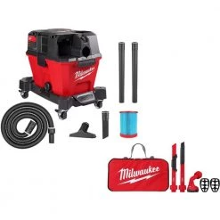 Milwaukee M18 FUEL 6 Gal. Cordless Wet/Dry Shop Vacuum W/AIR-TIP 1-1/4 in. - 2-1/2 in. Crevice and Utility Nozzle Automotive Kit