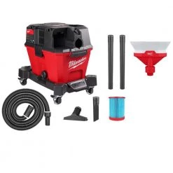 Milwaukee M18 FUEL 6 Gal. Cordless Wet/Dry Shop Vac W/Filter, Hose and AIR-TIP 1-1/4 in. - 2-1/2 in. Dust Collector Attachment