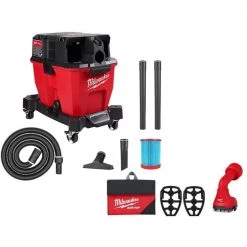 Milwaukee M18 FUEL 9 Gal. Cordless Dual-Battery Wet/Dry Shop Vacuum with AIR-TIP 1-1/4 in. - 2-1/2 in. Swiveling Palm Brush Tool