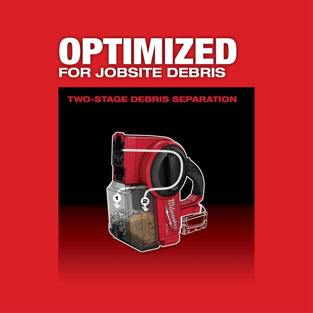 Milwaukee M18 FUEL 18-Volt Lithium-Ion Brushless 0.25 Gal. Cordless Jobsite Vacuum with Extra Filter - Image 5