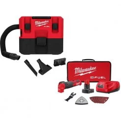 Milwaukee M12 FUEL 12-Volt Lithium-Ion Cordless 1.6 Gal. Wet/Dry Vacuum with M12 FUEL Cordless Oscillating Multi-Tool Kit