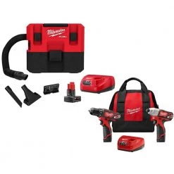 Milwaukee M12 FUEL 12-Volt 1.6 Gal. Lithium-Ion Cordless Wet/Dry Vacuum Kit with M12 Drill/Driver Kit