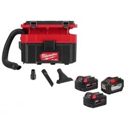 Milwaukee M18 FUEL PACKOUT 18-Volt Lithium-Ion Cordless 2.5 Gal. Wet/Dry Vacuum w/(1) 12.0ah and (2) 5.0ah Batteries