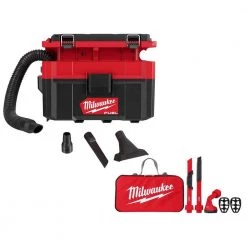 Milwaukee M18 FUEL PACKOUT Cordless 2.5 Gal. Wet/Dry Vacuum with AIR-TIP 1-1/4 in. - 2-1/2 in. (4-Piece) Automotive Kit