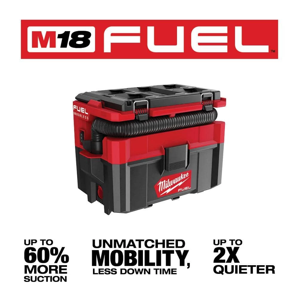 Milwaukee M18 FUEL PACKOUT Cordless 2.5 Gal. Wet/Dry Vacuum with AIR-TIP 1-1/4 in. - 2-1/2 in. (4-Piece) Automotive Kit - Image 6