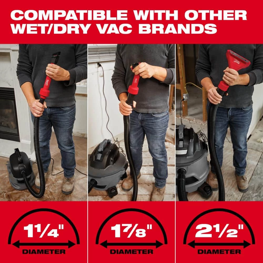 Milwaukee M18 FUEL PACKOUT Cordless 2.5 Gal. Wet/Dry Vacuum w/AIR-TIP 1-1/4 in. - 2-1/2 in. (4-Piece) Debree and Conduit Line Kit - Image 11