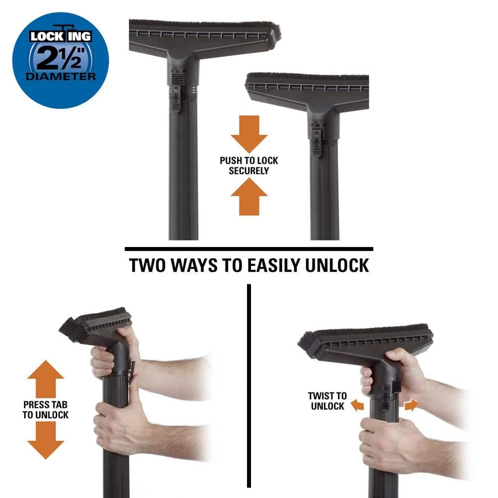 2-1/2 in. Locking Floor Brush Accessory for RIDGID Wet/Dry Shop Vacuums - Image 4