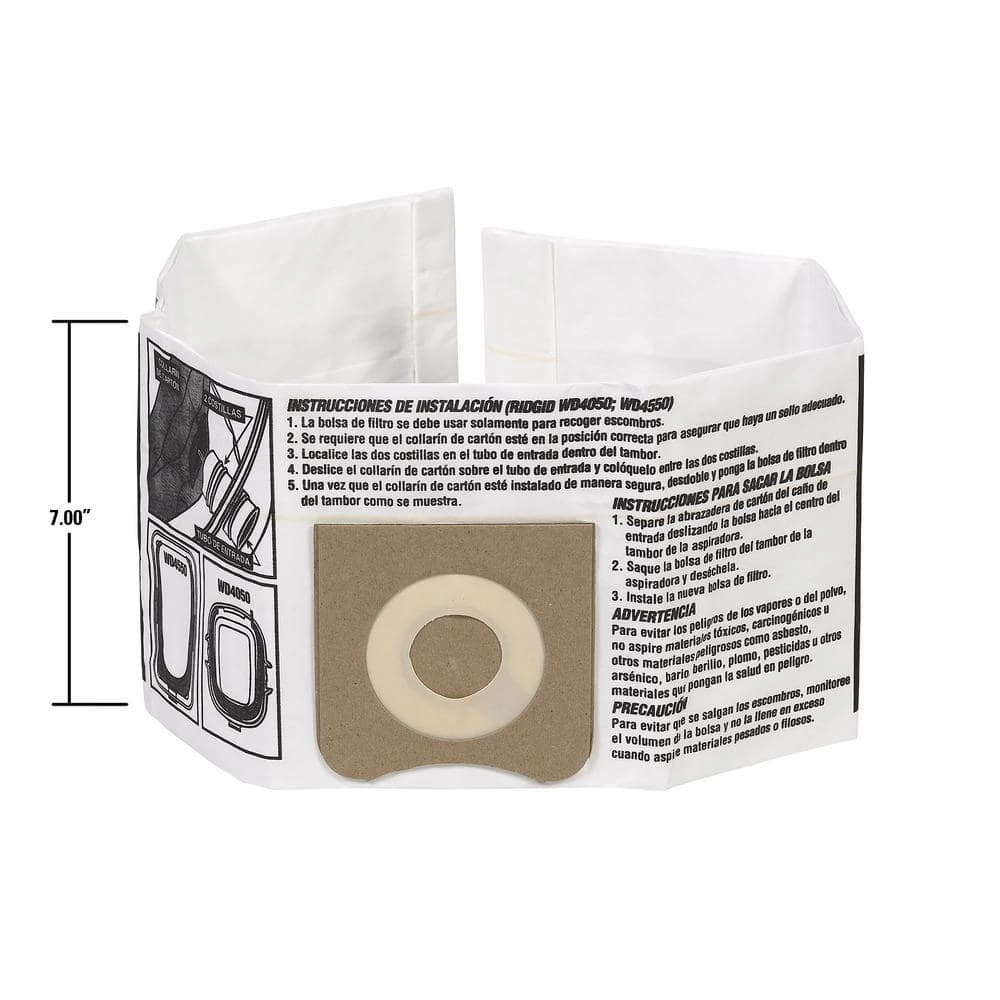 High-Efficiency Size C Dust Collection Bags for 3 to 4.5 Gallon and HD06001 RIDGID Wet/Dry Shop Vacuums (2-Pack) - Image 13