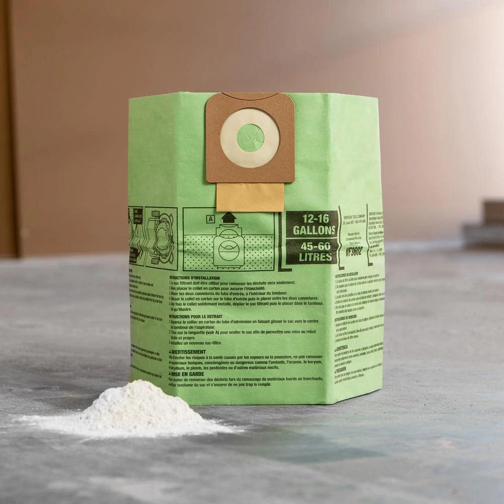 Premium Size A Cyclonic Dry Pick-Up Dust Bags for Select 12 to 16 Gallon RIDGID Wet/Dry Shop Vacuums (2-Pack) - Image 7