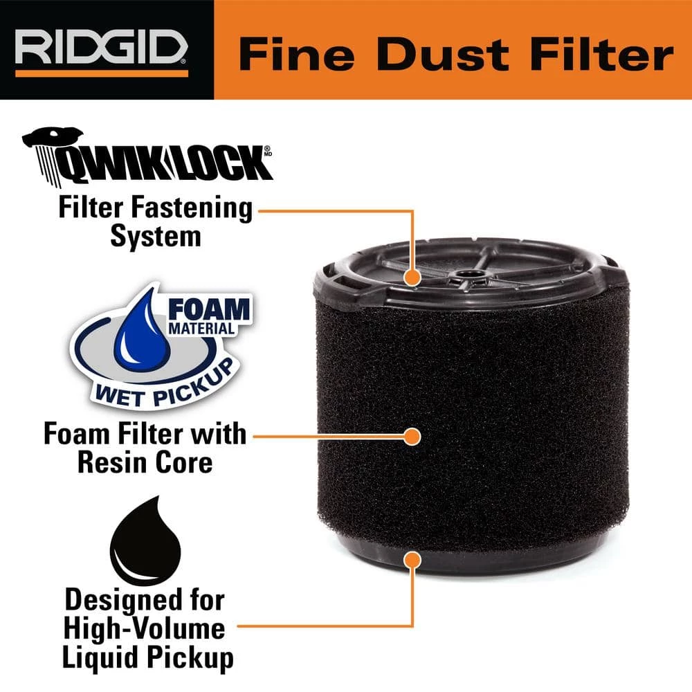 Wet Application Foam Filter for 3 to 4.5 Gallon RIDGID Wet/Dry Shop Vacuums - Image 2