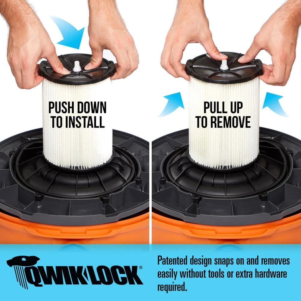 1-Layer Standard Pleated Paper Filter for Most 5 Gallon and Larger RIDGID Wet/Dry Shop Vacuums (2-Pack) - Image 4