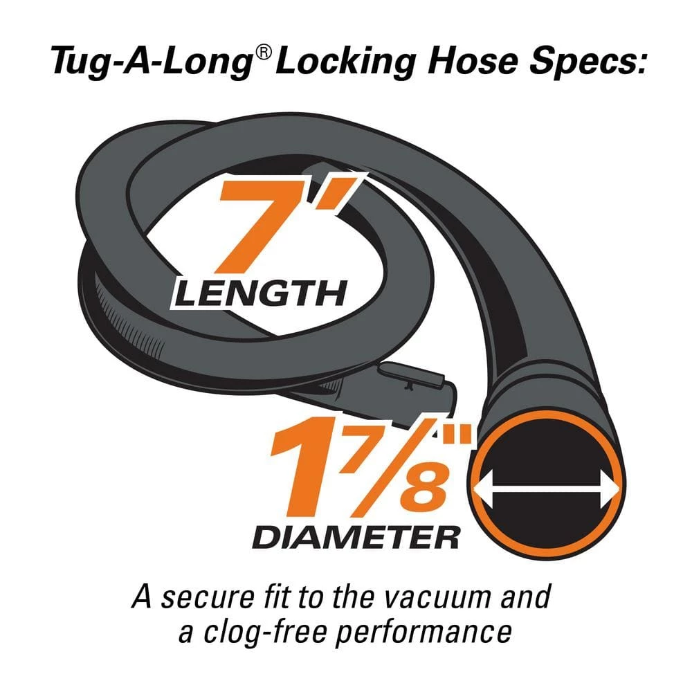 1-7/8 in. x 7 ft. Tug-A-Long Locking Vacuum Hose for RIDGID Wet/Dry Shop Vacuums - Image 2