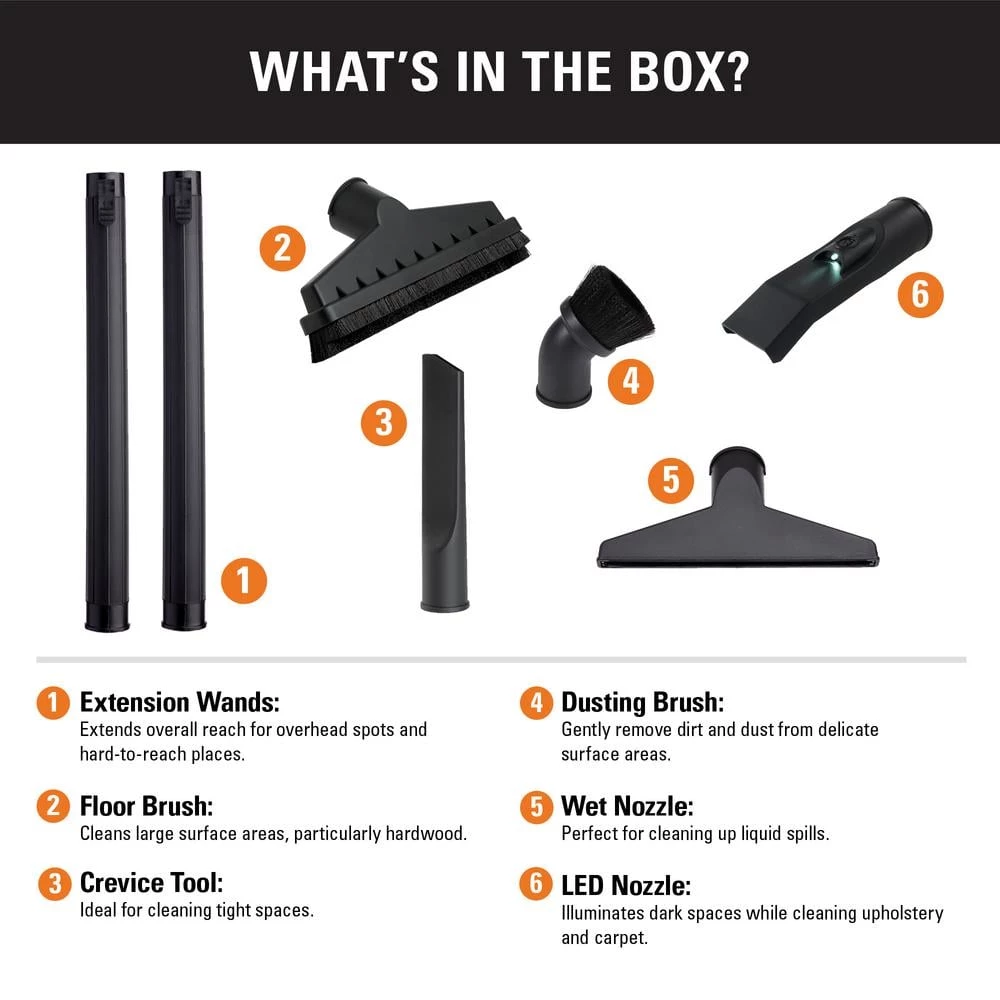 1-7/8 in. DIY Shop Vac Attachment Kit with 7 Vac Parts for RIDGID Wet/Dry Shop Vacuums - Image 2