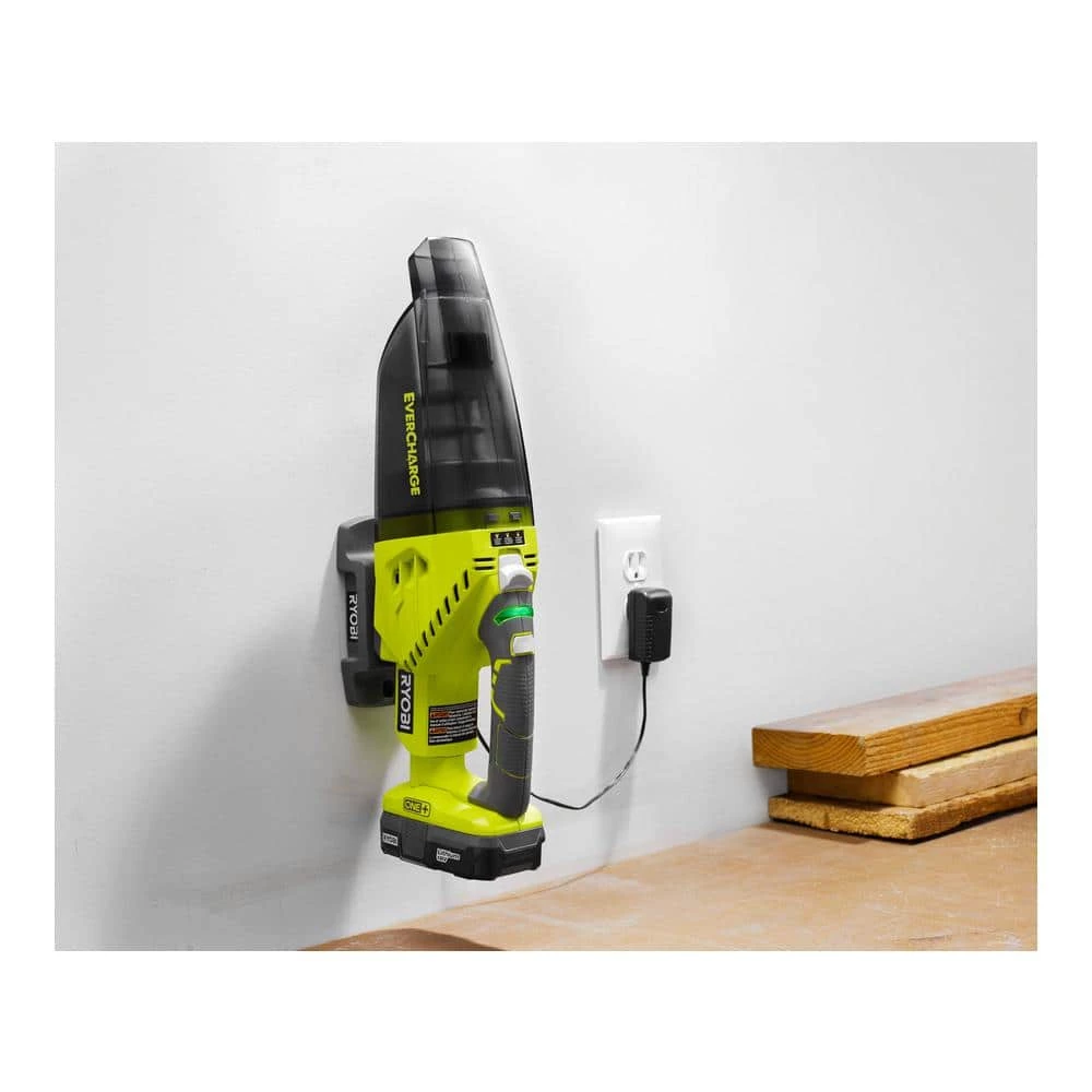 RYOBI ONE+ 18V Lithium-Ion Cordless EVERCHARGE Hand Vacuum Kit with 1.3 Ah Compact Battery and Wall Adaptor/Charger - Image 5