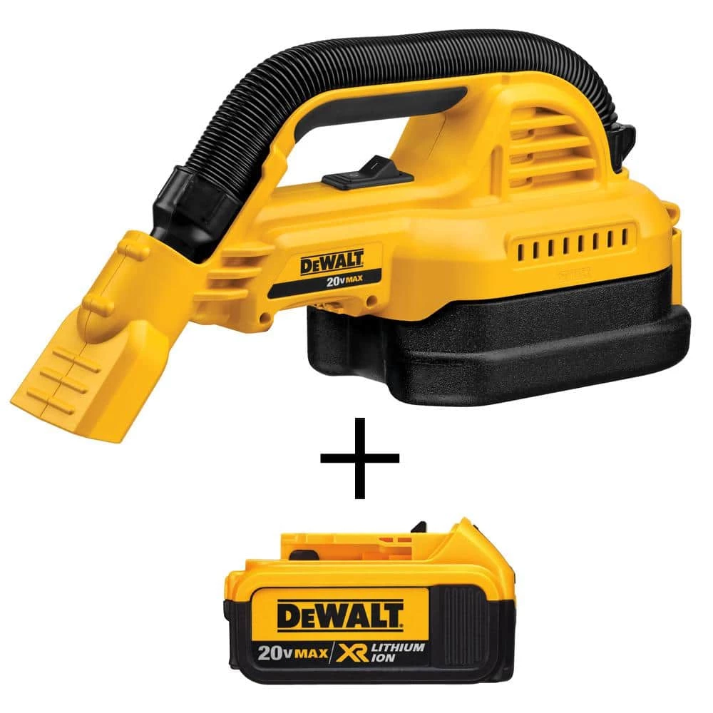DEWALT 20V MAX Cordless 1/2 Gal. Wet/Dry Portable Vacuum with 20V MAX XR Premium Lithium-Ion 4.0Ah Battery Pack